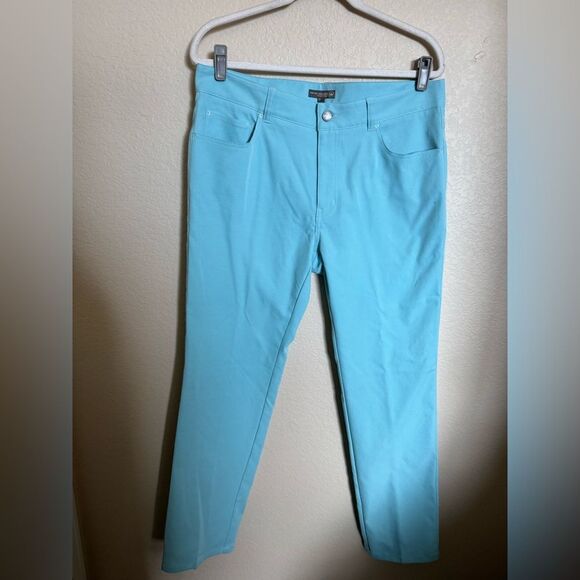 Peter Millar EB66 Crown Sport 5 Pocket Performance Pants Golf Size 34 x 34 Blue‎ - Picture 1 of 8